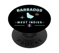 Vacances GPS Barbade Antilles Caraïbes Île Tropicale PopSockets PopGrip Adhésif