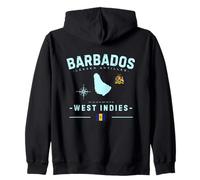 Vacances GPS Barbade Antilles Caraïbes Île Tropicale Sweat à Capuche