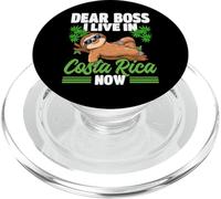 Vacances Paresseux au Costa Rica Cher Patron Je vis au Costa Rica PopSockets PopGrip pour MagSafe