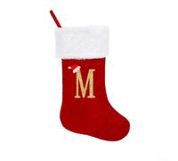 Vacances spéciales avec chaussettes de Noël brodées personnalisées suspendues près du feu (M)