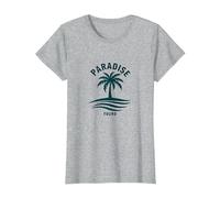 Vacances Tropicales paradisiaques à Palm Beach T-Shirt, Femme, Gris Chiné, M