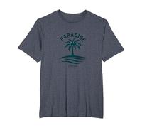 Vacances Tropicales paradisiaques à Palm Beach T-Shirt, Homme Grandes Tailles, Bleu Chiné, 3X Tall