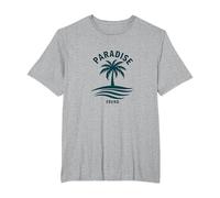 Vacances Tropicales paradisiaques à Palm Beach T-Shirt, Homme Grandes Tailles, Gris Chiné, 2X Tall