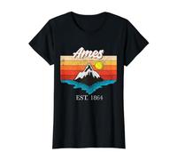 Vacances Vintage au Coucher du Soleil aux États-Unis dans la Ville Natale d'Ames T-Shirt Graphique avec Valeur