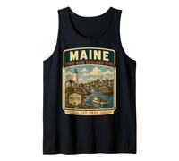 Vacances Vintage dans l'État du Maine en Nouvelle-Angleterre dans Le Maine Débardeur