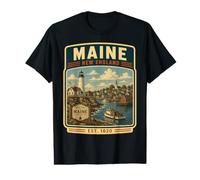 Vacances Vintage dans l'État du Maine en Nouvelle-Angleterre dans Le Maine T-Shirt Graphique avec Valeur