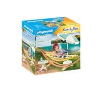 Playmobil 71428 Vacancière et hamac - Contient 1 Personnage, 1 Parasol et de Nombreux Accessoires. - Univers du Camping - Contient 1 Personnage, 1 Parasol et de Nombreux Accessoires.