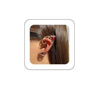 Vacaonio Boucles d'oreilles punk elfe grimpante dorées, rubis - Boucles d'oreilles à tige en cristal rouge - Bijoux pour femmes et filles, Zinc, Pas de gemme