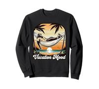 Vacation Mood Hamac Bigfoot Coucher de Soleil Tropical Beach Cryptid Sweatshirt