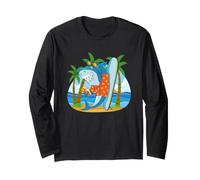Vacation Shark Beach Planche de Surf Ocean Animal Summer Humour Manche Longue