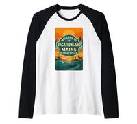 Vacationland Maine Chemise Sunset Kayak Moose Lighthouse Manche Raglan