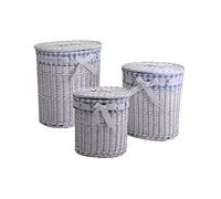 Vacchetti 1920320000 Panier, Osier, Blanc Bleu, Moyen, 3 unités