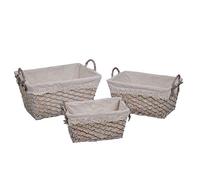 Vacchetti 2315980000 Lot de 3 paniers en Osier, Blanc, Moyen
