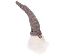 Vacchetti Giuseppe Petit Père Noël décoratif en Tissu Blanc et Marron de 15 cm de Haut