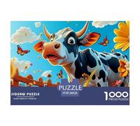 Vache 1000 Pieces Jigsaw Puzzles for Adults Challenging Game Stress Relieving Entertainment Exercise The Memory of The Brain for The Whole for Women, Gifts for Men 38x26cm/1000pcs