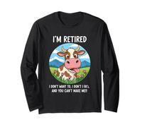 Vache à la Retraite, j'en AI Fini, tu ne Peux Pas me Faire Un Humour drôle Manche Longue