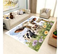 Vache Animale Tapis 3D Rectangulaire pour Salon, Chambre À Coucher, Tapis De Yoga, Tapis Antidérapant pour Chambre De Bébé, Enfants 50 X 80 Cm - avec Support en Caoutchouc -33617246063