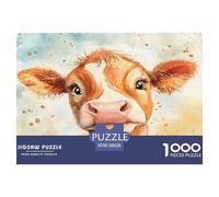 Vache artistique1000 Pièces Puzzle Coloréanimaux pour Adultes Jeu D'Intelligence Difficile EtStimulant Décorationde La Maison 38x26cm/1000pcs