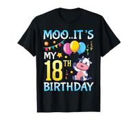 Vache avec ballons MOO It's My 18th Birthday Happy 18 Years T-Shirt