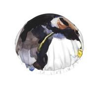 Vache avec une fleur de marguerite,Bonnet de douche/bonnet de nuit double couche imperméable et élastique, bonnet de bain réutilisable