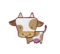 Vache Bovin Animal - Ecusson Thermocollant Patches Appliques, Taille: 5,4 x 4,5 cm