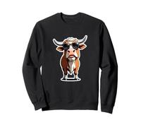 Vache cartoon cool avec lunettes de soleil Sweatshirt