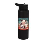 Vache cochon affection amour tendre animaux de ferme Stainless Steel Insulated Water Bottle