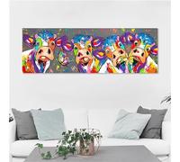 Vache colorée Diamond Painting Enfant 5D Diamant Painting Grand Format DIY Cristal Point de Croix Peinture Diamant Adulte Artisanat Kit Broderie pour Décoration Painting Diamant 90x200cm S-4460