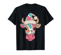 Vache colorée Portant Un Chapeau à Motif léopard pour Les Amoureux des Animaux T-Shirt