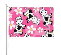 Vache créative, dessin animé, animal imprimé,Drapeau de jardin, bannière décorative, drapeau double face, 2 x 3 pieds, pour extérieur et intérieur