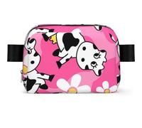 Vache créative imprimée en Dessin animé,Sac Banane carré de Voyage, Sac de Poitrine décontracté, Sac Banane pour Hommes et Femmes
