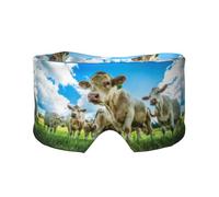 Vache dans la prairie,Masque pour les yeux bloquant la lumière Cache-yeux et cache-oreilles pour le sommeil