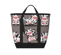 Vache de dessin animé mignonne imprimée,Sacs à lunch isothermes de grande capacité pour femmes et hommes