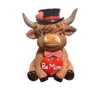 Vache de Saint-Valentin - Décorations romantiques pour la Saint-Valentin - Figurines miniatures amusantes - pour lui, elle, petit ami, mari, épouse, couple, chambre, salon, bureau, fête