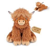 Vache des Highlands de 61 cm et 2 kg, animal en peluche lesté, assis ou couché, peluche moelleuse et douce pour adultes et enfants, cadeau de vache des Highlands pour Noël et Saint-Valentin