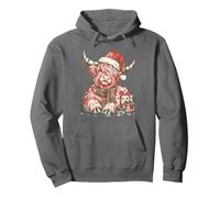 Vache des Highlands de Noël drôle Fermier de Noël Sweat à Capuche