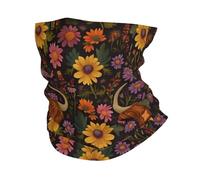 Vache des Highlands Et Marguerites Colorées Unisexe Foulard Respirant Snood Douce Tour De Cou pour Moto Voyage Cyclisme Vélo