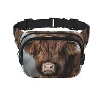 Vache des Highlands, Faune écossaise,Sac Banane carré Double Couche, Sac de Poitrine