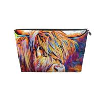 Vache des Highlands imprimée, Trousse de Toilette Trousse de Maquillage Sac à cosmétiques Trousse de Toilette de Voyage Portable