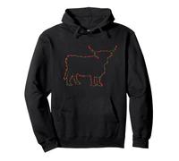 Vache des Highlands Lumières de Noël festives Animaux de la Ferme Sweat à Capuche