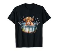 Vache des Highlands Mignonne dans Un Pot Rustique, Art Animal de Ferme drôle T-Shirt