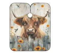 Vache Des Highlands Mignonne Et Vintage Unisexe Cape De Barbier Résistant Aux Taches Robe De Coiffure Pleine Longueur Capes De Coiffeur De Salon Pour Coupe De Cheveux 168X140Cm