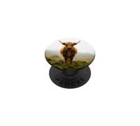 Vache des Highlands - Motif Rustique - Animaux de la Ferme PopSockets PopGrip Adhésif