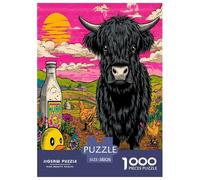 Vache des Highlands Pop Art Puzzle 1000 Pièces pour Adultes Et Enfants Difficile DIY Jigsaw Puzzle Casse-tête De Jeu Familial Jouets De Défi 38x26cm/1000pcs