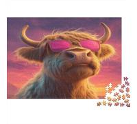 Vache des Highlands Pop Art Puzzle 1000 Pièces pour Adultes Et Enfants Difficile DIY Jigsaw Puzzle Casse-tête De Jeu Familial Jouets De Défi 70x50cm/1000pcs