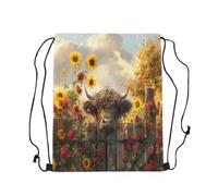 Vache des Highlands Sac De Piscine Plage Sacs À Cordon Réglable Sac De Natation pour École Femmes Hommes 36X42Cm