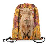 Vache des Highlands Sac De Rangement Voyage Sacs À Cordon Plage Sac De Piscine pour École PE Hommes 36X42Cm