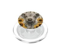 Vache des Highlands Tournesol Rustique Farmhouse Country Art PopSockets PopGrip pour MagSafe