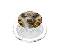 Vache des Highlands Tournesol Rustique Farmhouse Country Art PopSockets PopGrip pour MagSafe