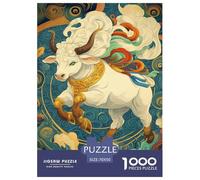 Vache Divine pour Adultes 1000 Pièces Animauxs Puzzle Cadeaux De Pâques Décoration Intérieure Jeux Éducatifs Jeu De Défi Familial Relaxation Et Sagesse 70x50cm/1000pcs